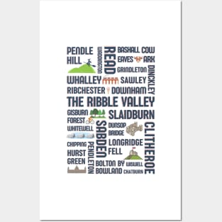 Ribble Valley - Pendle Hill - Lancashire towns - British tourism - Ex pat Posters and Art